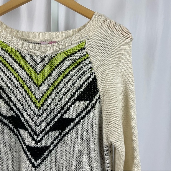 Confess Large Knit Beachy Scoop Neck Longline Slouchy Oversized Sweater Loose - Picture 6 of 6